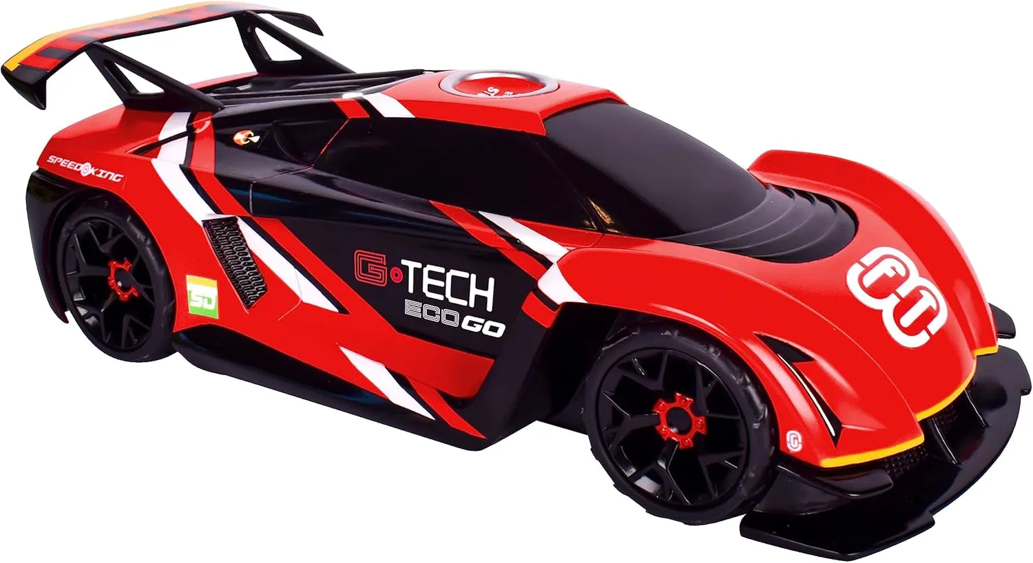 Sunny Days Entertainment Lights and Sound Full Throttle Race Car, Push Pedal to Race, Motorized Red Sports Car for Kids