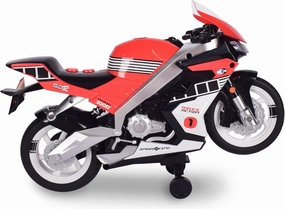 Sunny Days Entertainment Maxx Action Super Bike with Wheelie Feature – Red Motorized Toy Motorcycle for Boys & Girls | Light & Sound Vehicle for Kids