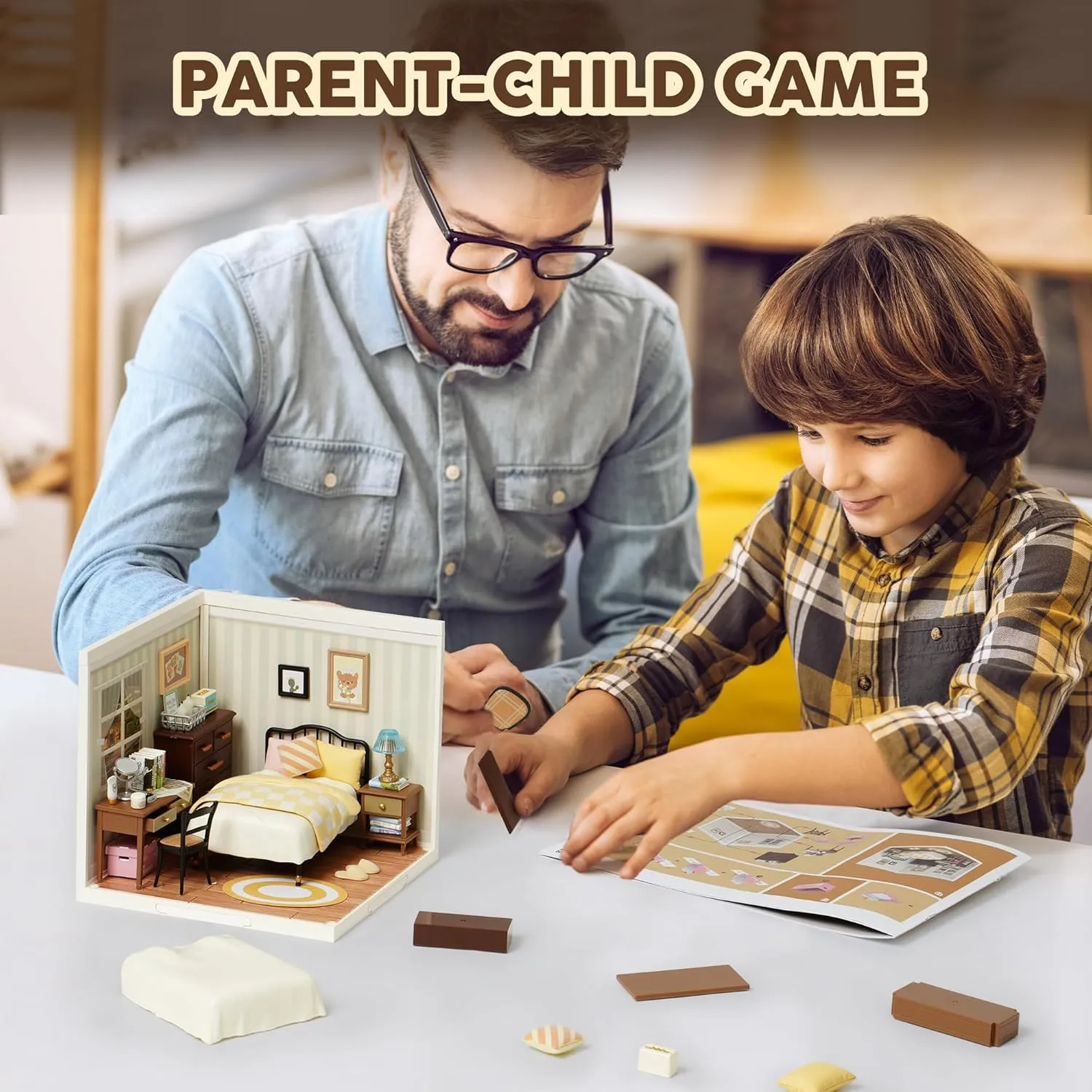 Super Creator-Mini Blocks Model Building Set for Adults, Miniature Plastic House Kit Super Store-Building Blocks Toys for Teens 8-12, DIY Crafts/Hobbies for Teens&Adults (Sweet Dream Bedroom)