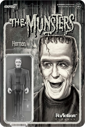 Super7 The Munsters Herman Munster (Grayscale) - 3.75" The Munsters Action Figure with Accessory Classic TV Collectibles and Retro Toys