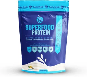 Superfood Whey Protein (Vanilla) | High-Protein Blend with Organic Superfoods & Probiotics | Immune & Muscle Support | Gluten & GMO Free |15 Servings