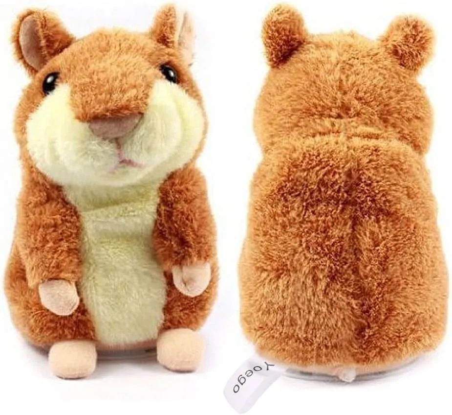 Talking Hamster Repeats What You Say Interactive Stuffed Plush Animal Talking Toy,Perfect Toy Gifts for Boys Girls Age 3  (Brown)