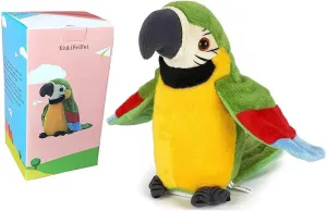 Talking Parrot - Repeats What You Say with Cute Voice - Electronic Pet Talking Plush Toy Parrot for Child Kids Gift Party Toys。
