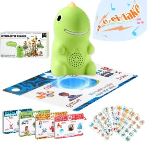 Talking Pen with Flash Cards Hooked on Phonics, Interactive Dinosaur Learning Reader-Electronic Sensory Toys for Kids with Autism, Audio Sound Recognition Early Educational Gift for Toddlers Ages 3-6