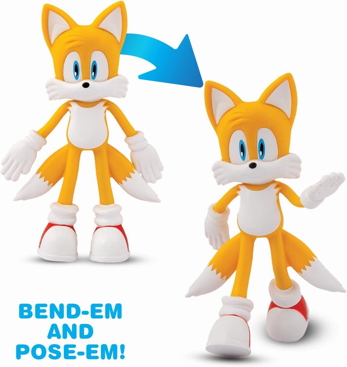 TCG Toys Bend-EMS - Sonic The Hedgehog - The Original Bendable, posable Actions Figures from The 90's are Back! Great Birthday Gifts for Kids, Boys, and Girls