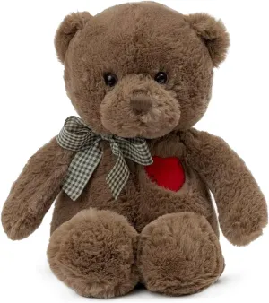 Teddy Bear Plush with Heart Cute Brown Teddy Bear Stuffed Animal Bear Plushie Christmas Birthday Gifts for Girlfriend Boyfriend Kids 13.8"