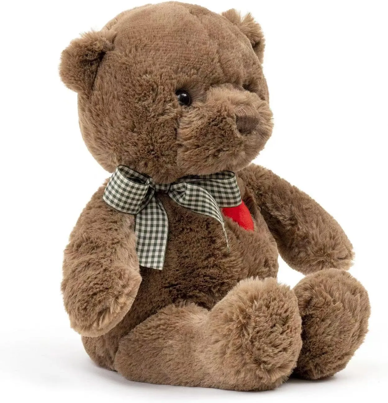 Teddy Bear Plush with Heart Cute Brown Teddy Bear Stuffed Animal Bear Plushie Christmas Birthday Gifts for Girlfriend Boyfriend Kids 13.8"