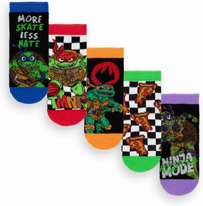 Teenage Mutant Ninja Turtles Boys Socks 5 Pack | Kids Multicoloured TMNT Graphic Footwear | Mutant Mayhem Sock Set