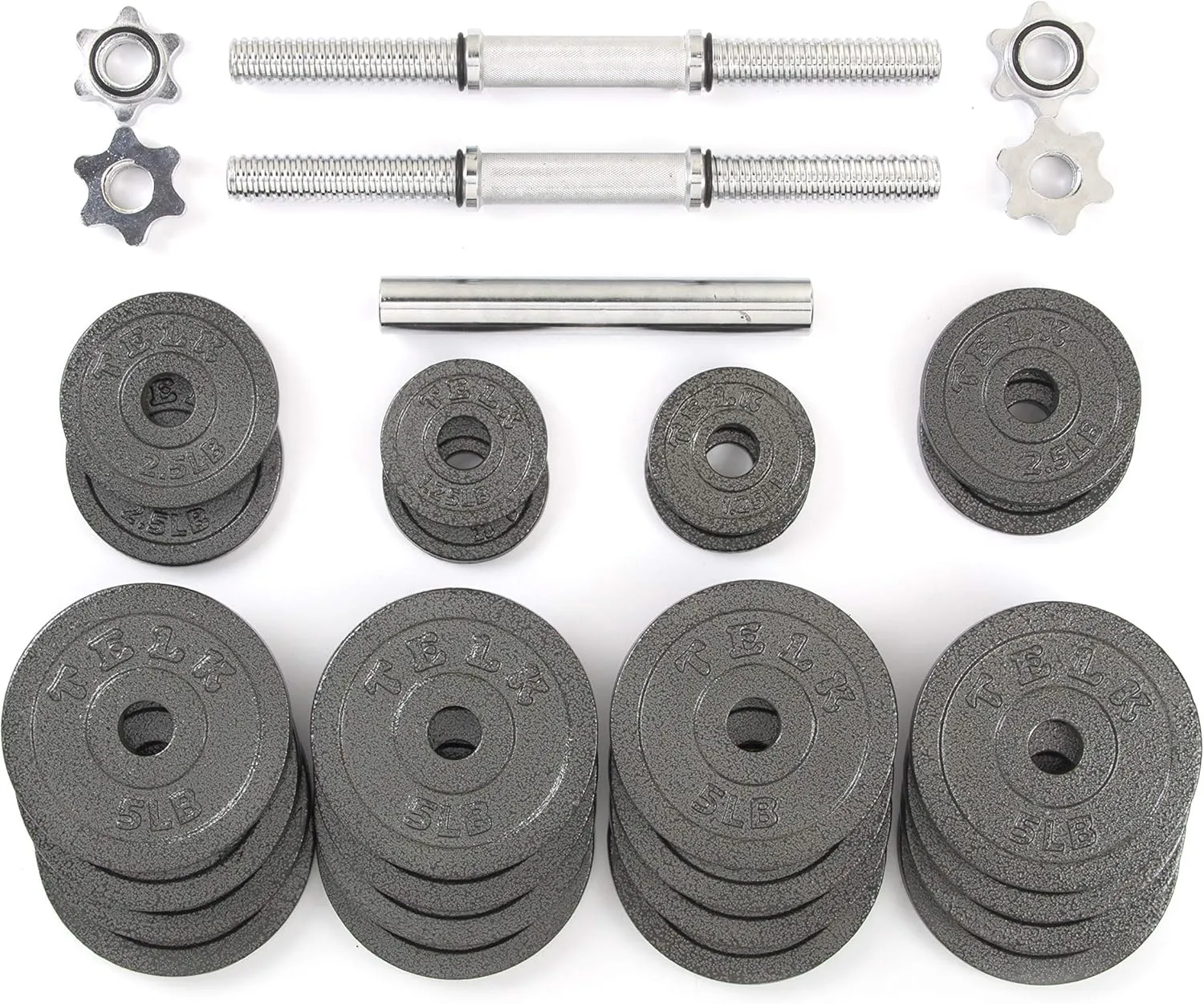 TELK Adjustable Dumbbells, Available for 45, 65, 105 and 200 lbs