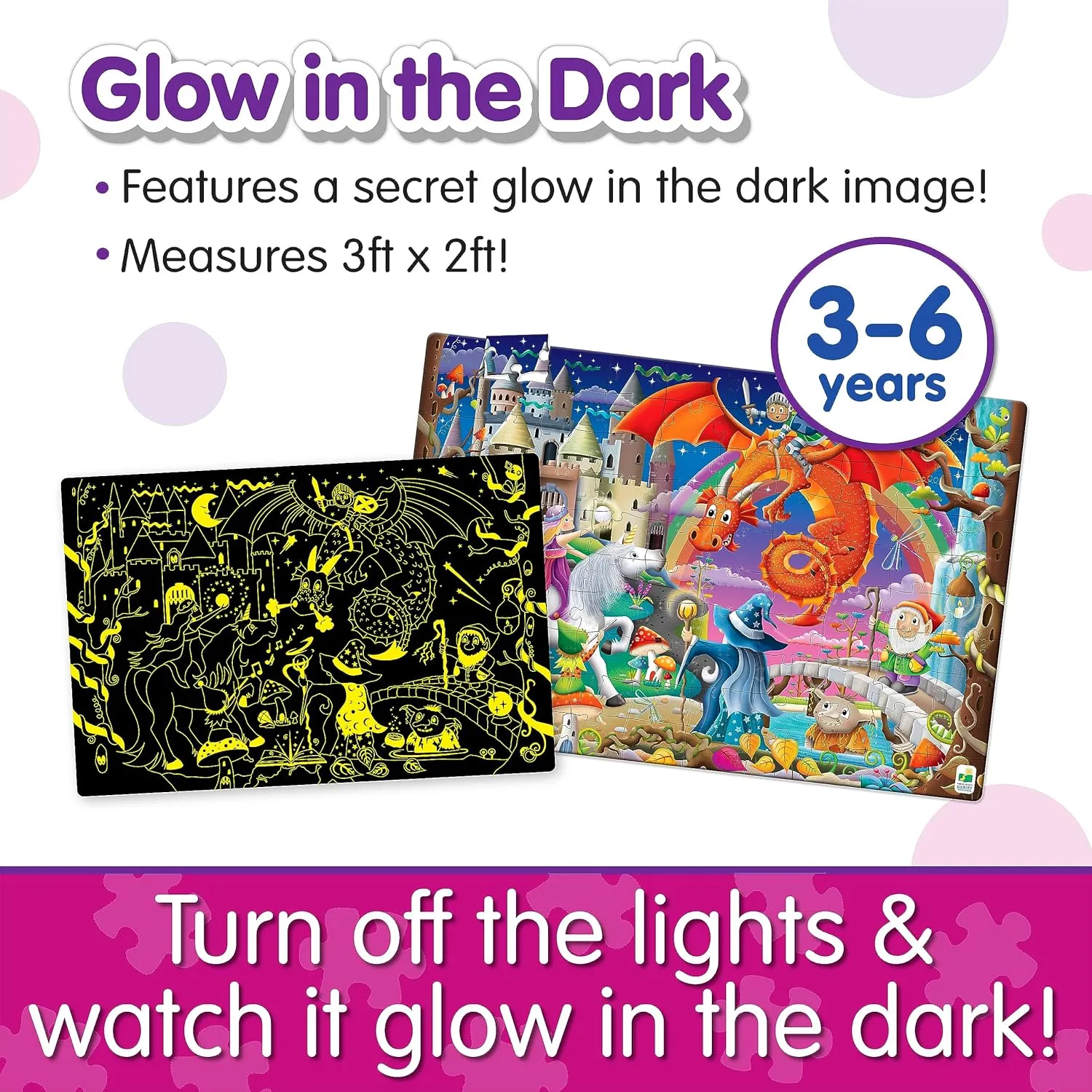The Learning Journey - Puzzle Doubles! Glow in The Dark! - Fantasy - Puzzle for Kids - Toddler Games & Gifts for Boys & Girls Ages 3 Years and Up - Award Winning Games and Puzzles