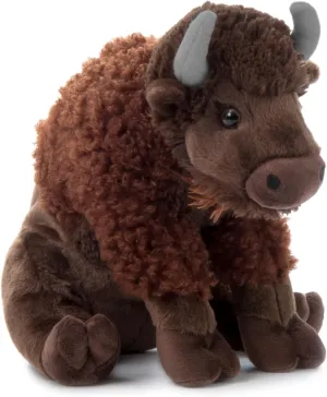The Petting Zoo Bison Stuffed Animal, Gifts for Kids, Wild Onez Zoo Animals, Sitting Bison Plush Toy 12 inches