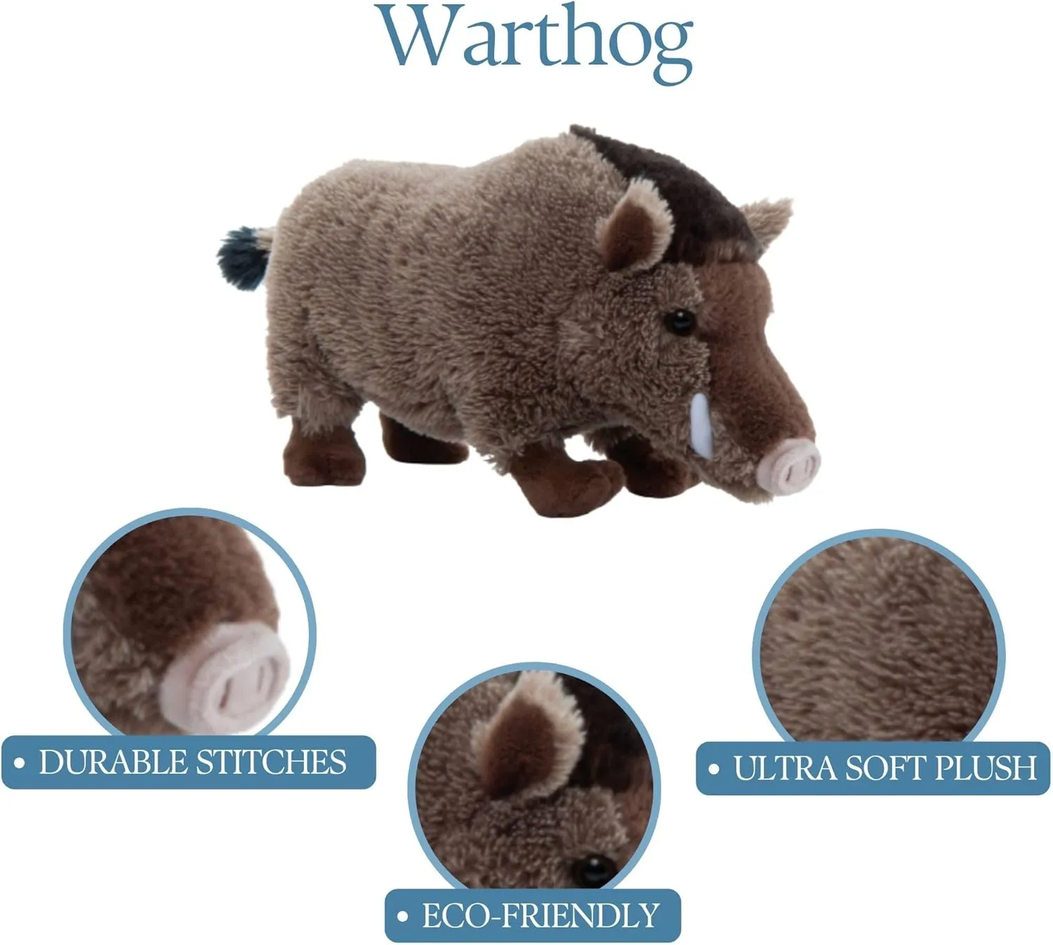 The Petting Zoo Boar Stuffed Animal, Gifts for Kids, Wild Onez Zoo Animals, Boar Plush Toy 12 inches