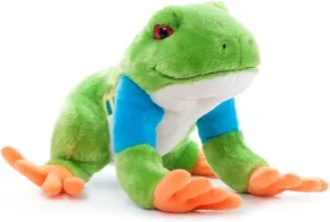 The Petting Zoo Red-Eyed Tree Frog Stuffed Animal Plushie, Gifts for Kids, Wild Onez Zoo Animals, Zoologee Tree Frog Plush Toy 12 inches