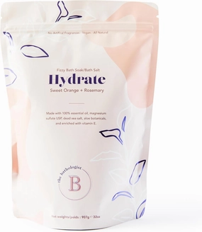 The Bathologist Hydrate Fizzy Bath Soak, Sweet Orange & Rosemary, Shea Butter & Epsom Salt, Mineral Therapeutics, Exfoliating for Dry Skin, Vegan & Cruelty-Free, 32 oz