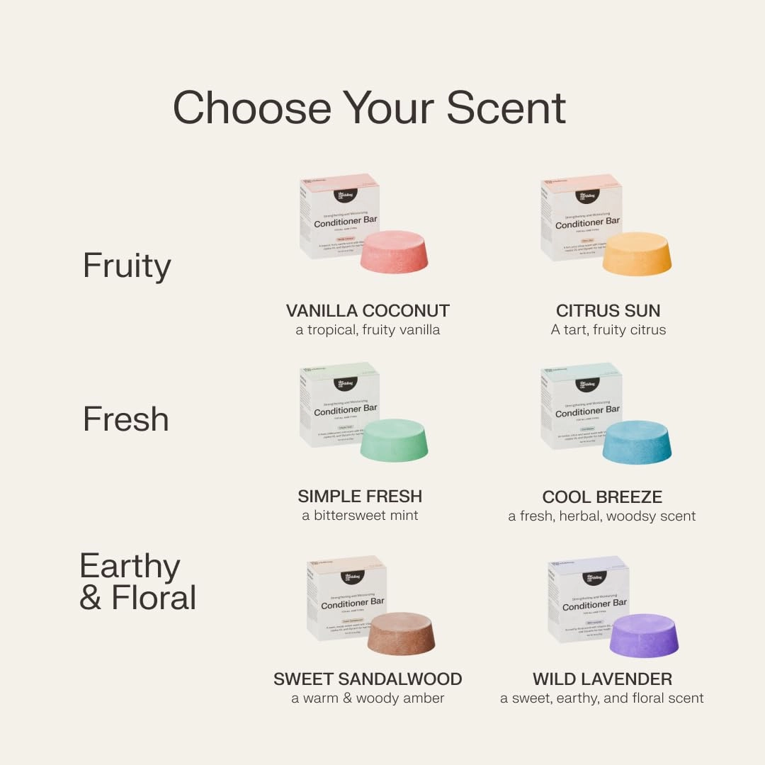 The Earthling Co. Conditioner Bar - Promote Hair Growth, Strengthen & Moisturize All Hair Types - Paraben & Sulfate Free formula with Natural Ingredients for Dry Hair (Sweet Sandalwood, 1.8 oz)