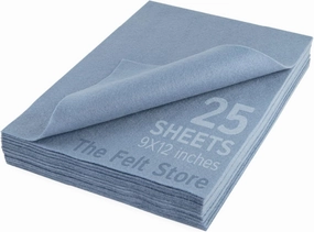 The Felt Store Craft Felt Assorted Sheets - 9" x 12" - 25-Piece Pack- Craft Fabric for DIY Arts & Crafts, Decorations - Soft and Durable Craft Felt - Crafting & Embroidery Material – Wedgewood