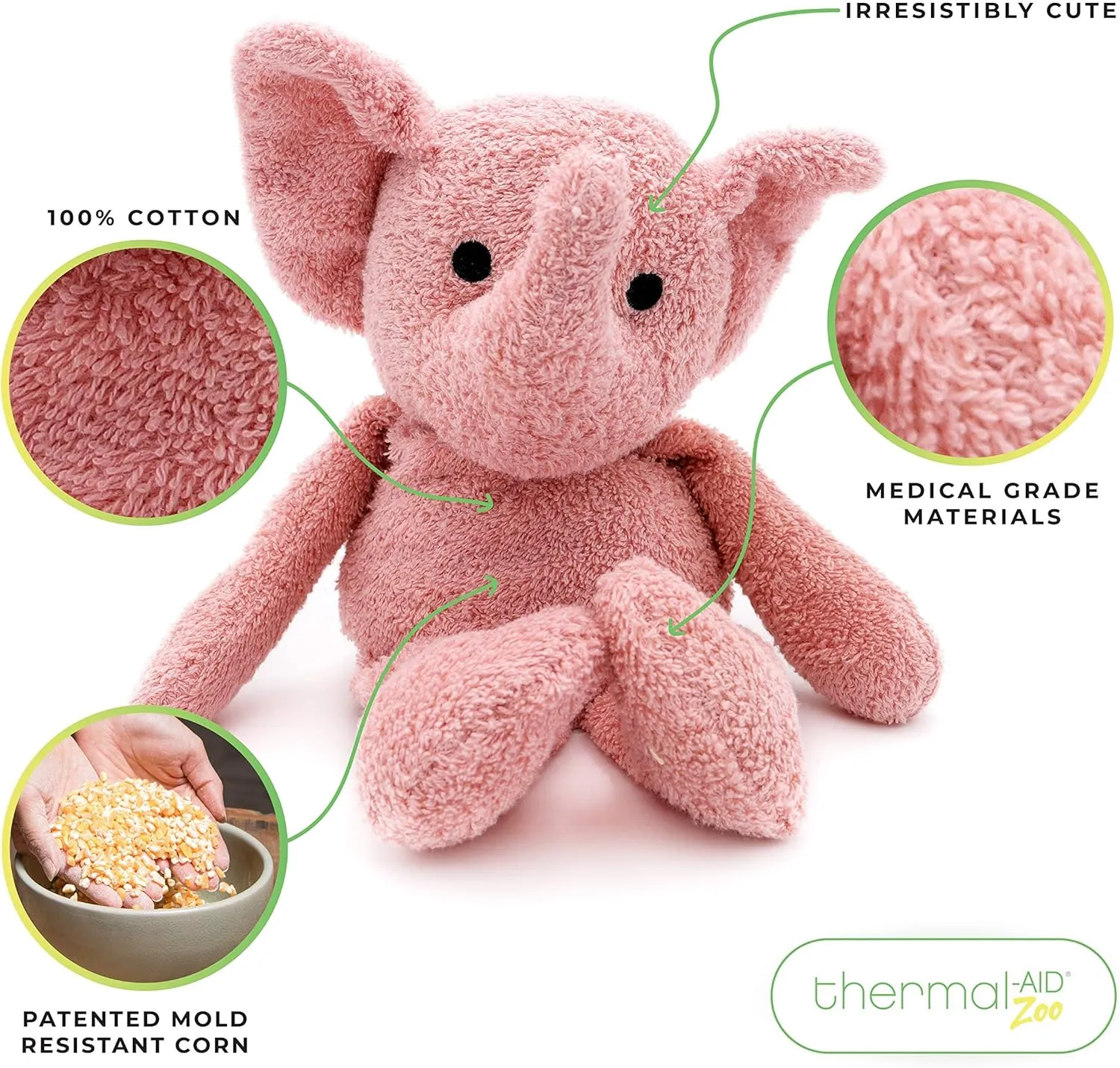 Thermal-Aid Zoo Microwavable Stuffed Animal - Plush Toy and Hot Cold Pack - Tiny The Elephant
