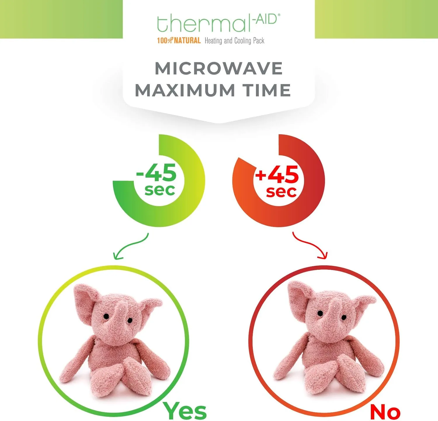 Thermal-Aid Zoo Microwavable Stuffed Animal - Plush Toy and Hot Cold Pack - Tiny The Elephant