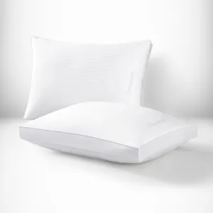 Thomasville 400 Thread Count Cotton Dobby Stripe Hotel Style Bed Pillow, Standard, White 2