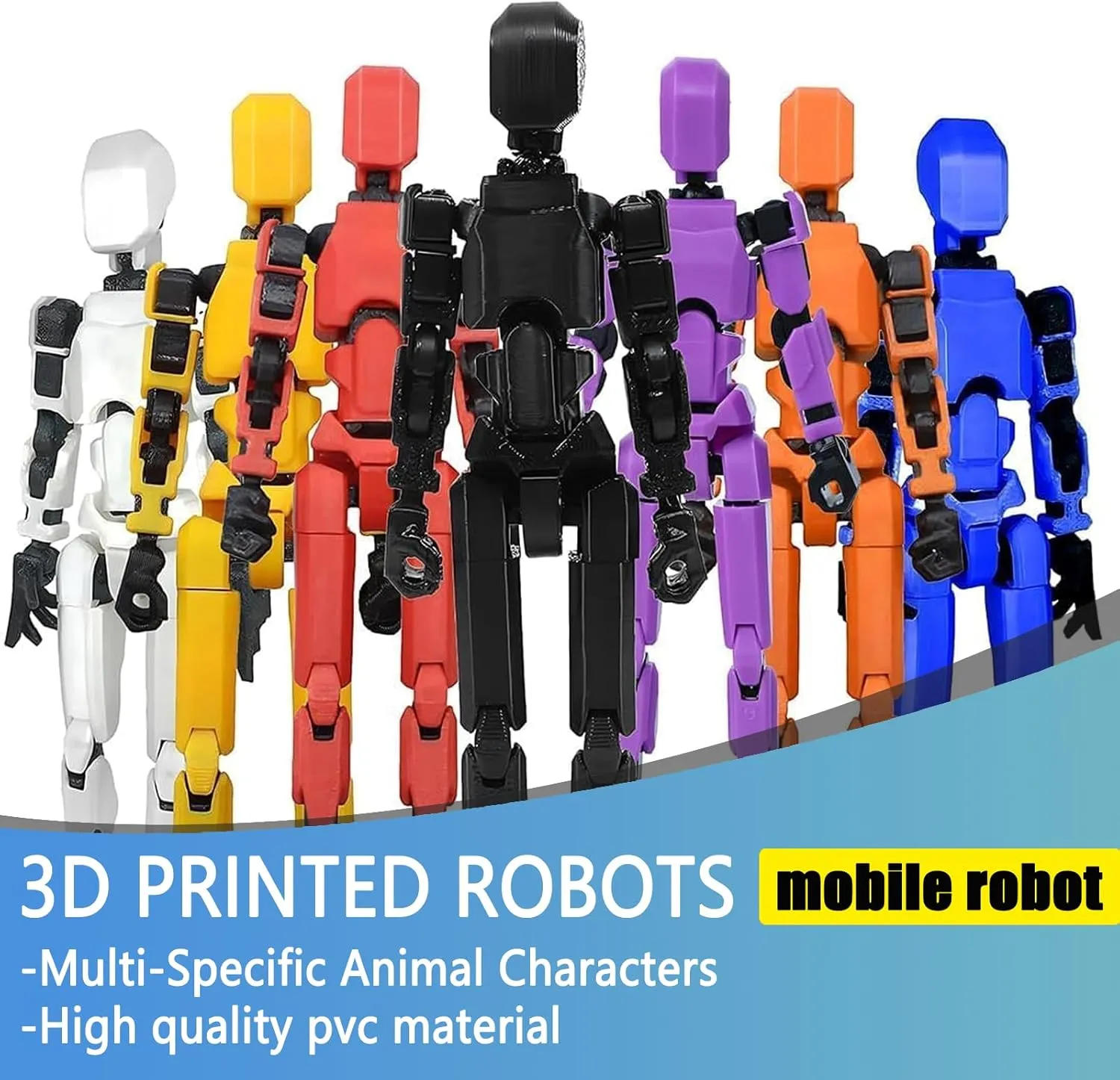 Titan 13 Action Figure, New Robot Action Figure with Multi-Accessories 3D Print Multi-Articulated Virtual Robot 13 Action Figure Desktop Decor (5-Piece)