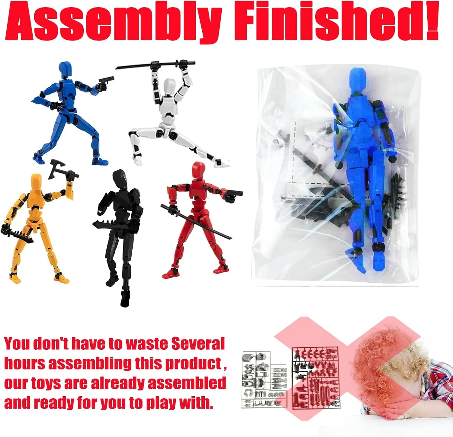 Titan 13 Action Figure, New Robot Action Figure with Multi-Accessories 3D Print Multi-Articulated Virtual Robot 13 Action Figure Desktop Decor (5-Piece)