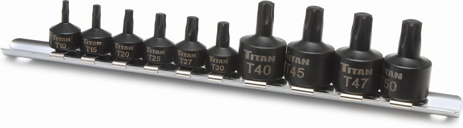 Titan 16142 10-Piece Low Profile Impact Star Bit Socket Set