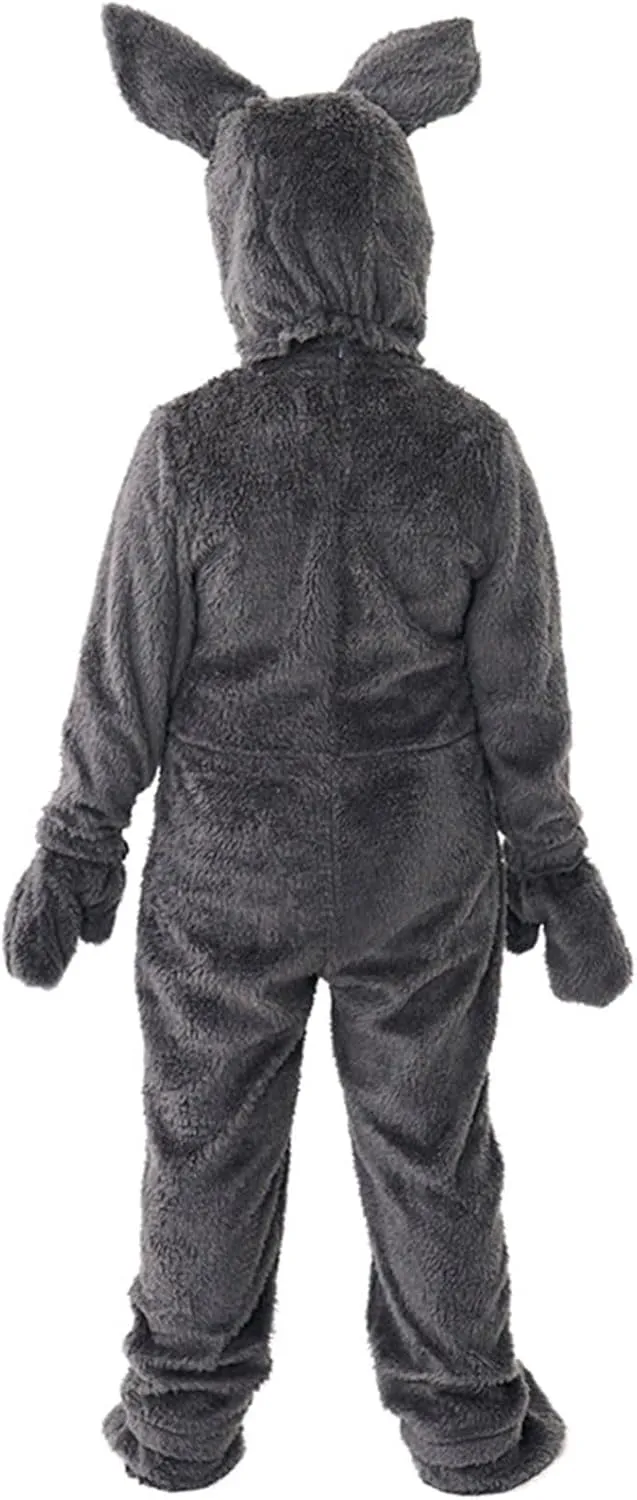 Toddler Winter Pajamas Toddler Grey Bunny Costume with Jumpsuit and Rabbit Ears for Playful Flannel Hooded