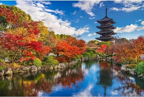 Toji Pagoda Buddhist Temple Japanese Landmark Jigsaw Puzzle for Adults and Kids | Difficult 1000 Piece Puzzle | Interactive Brain Teaser, Educational Toys & Games, Quarantine Gifts | 28 x 20 Inches