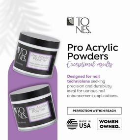 Tones Pro Acrylic Powder New Pink - Premium Nail Powder for Professional Nail Design, Sculpting, and Building - Salon-Quality Supplies (3.5 Fl Oz)