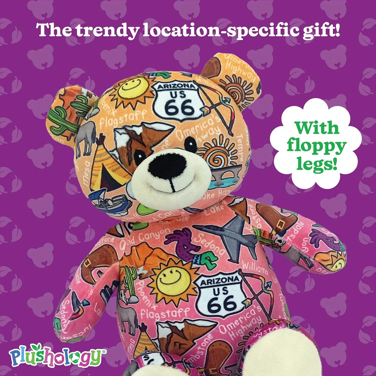 Totally United Arizona Eco Friendly Teddy Bear Stuffed Animal; Ultra Soft and Cuddly Bear Plush for Kids 3 Years Old to Adults; Child-Safe Embroidered Eyes; (9" Tall)
