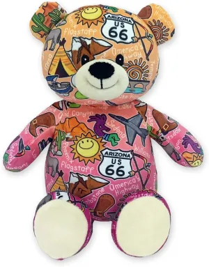 Totally United Arizona Eco Friendly Teddy Bear Stuffed Animal; Ultra Soft and Cuddly Bear Plush for Kids 3 Years Old to Adults; Child-Safe Embroidered Eyes; (9" Tall)