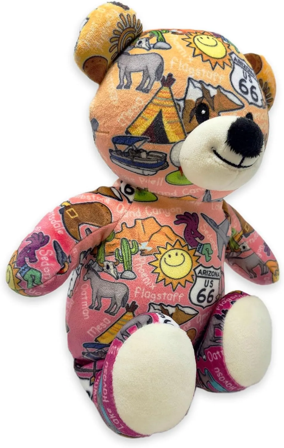 Totally United Arizona Eco Friendly Teddy Bear Stuffed Animal; Ultra Soft and Cuddly Bear Plush for Kids 3 Years Old to Adults; Child-Safe Embroidered Eyes; (9" Tall)