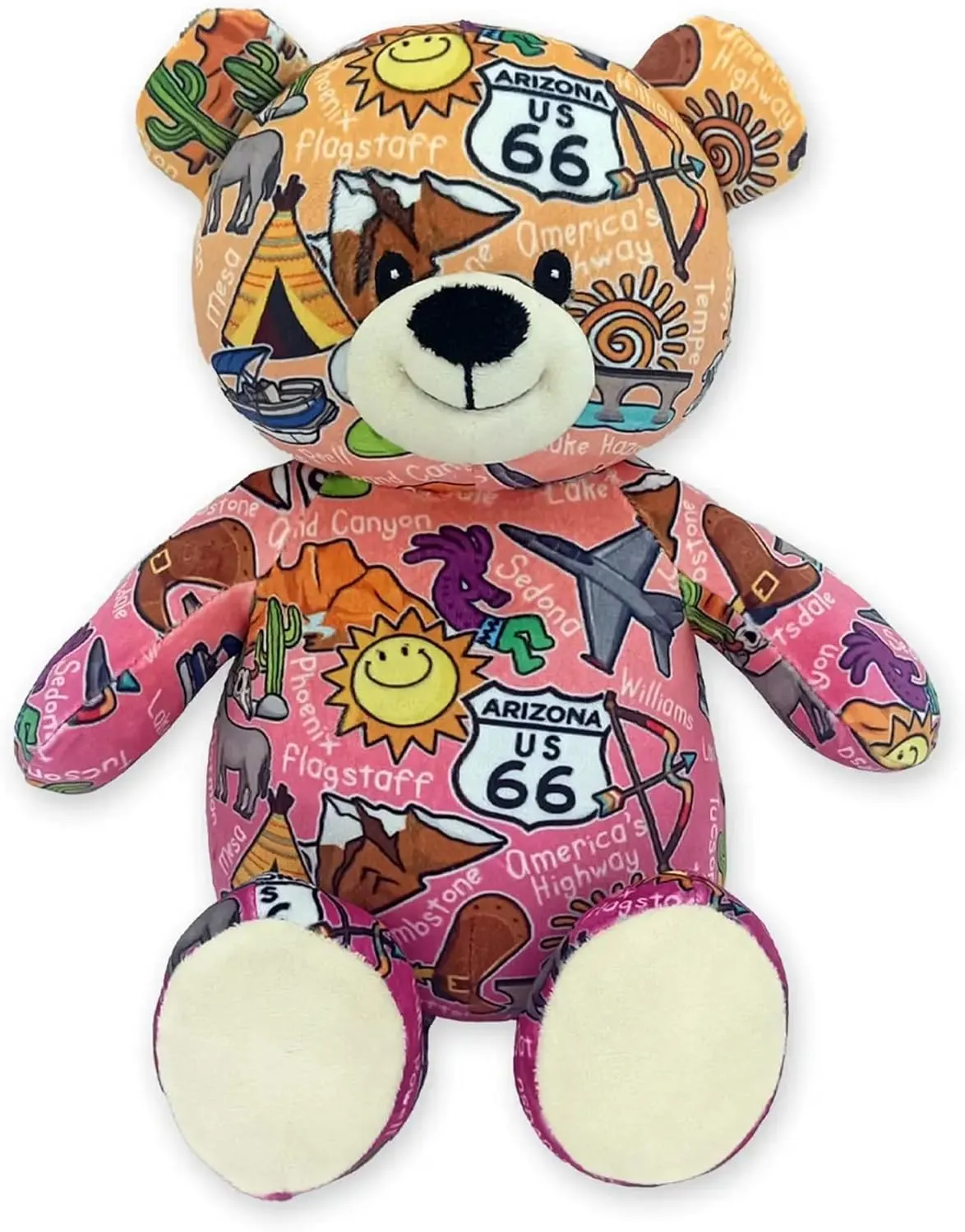 Totally United Arizona Eco Friendly Teddy Bear Stuffed Animal; Ultra Soft and Cuddly Bear Plush for Kids 3 Years Old to Adults; Child-Safe Embroidered Eyes; (9" Tall)