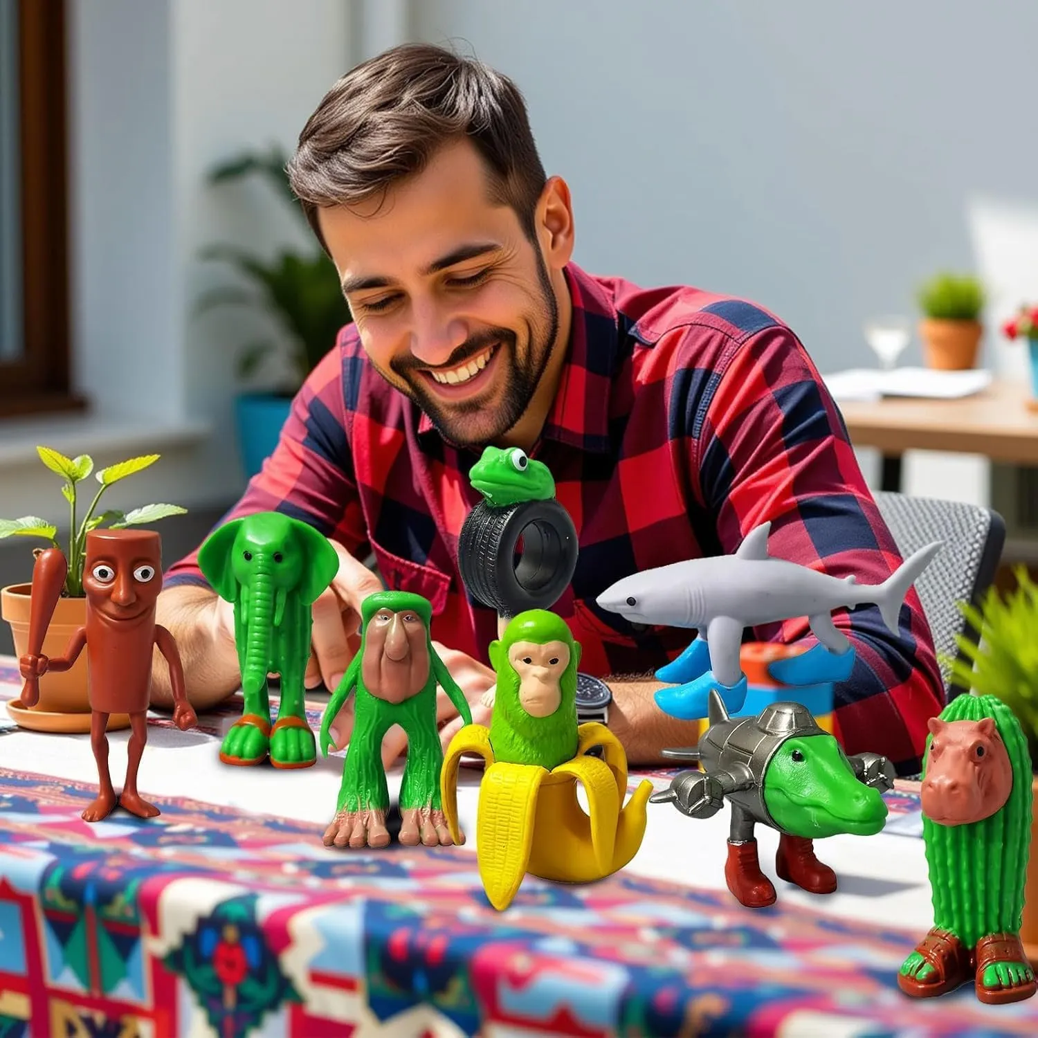 Tra-lalero Tra-lala Action Figures Italian Brainrot Animals Tung-Tung-Tung Sahur Figure Birthday Decorations Gifts for Fans Office Room Figurine Decor