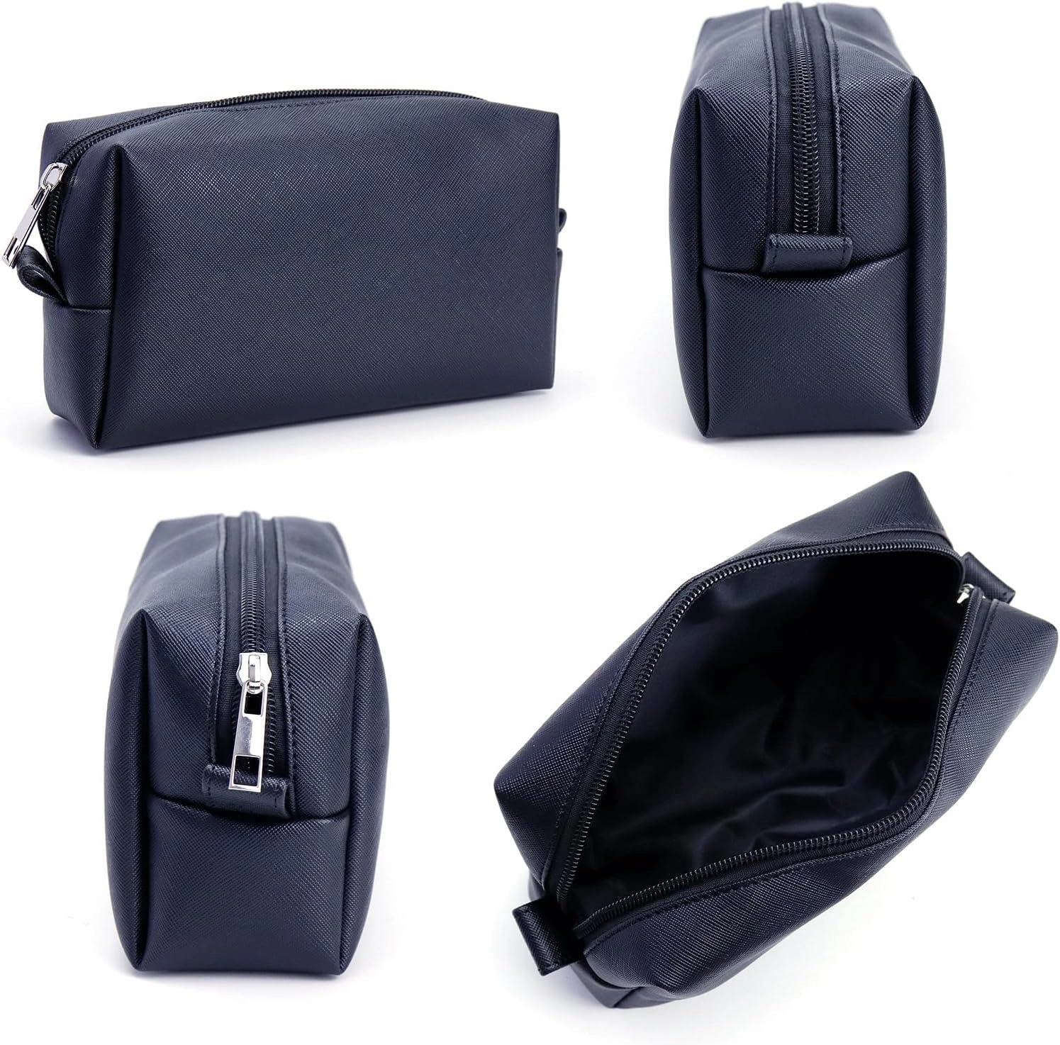 Travel Makeup Bags Set, 3-Piece Large Toiletry Organizer, Multi-Size Cosmetic Bags with Zipper (Black)