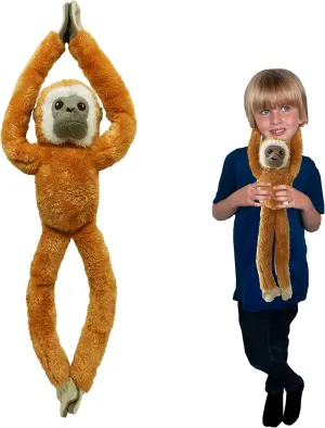 Tree Huggers - Gibbon from Deluxebase. 28 inch Hanging Stuffed Animals Made from Recycled Plastic Bottles. Eco-Friendly Cuddly Plush Toy and Perfect Cuddly Gift for Kids.