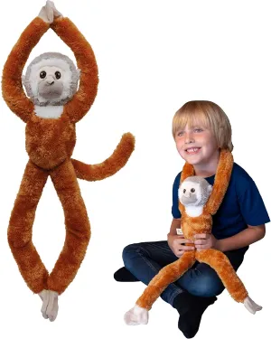 Tree Huggers - Squirrel Monkey from Deluxebase. 28 inch Hanging Stuffed Animals Made from Recycled Plastic Bottles. Eco-Friendly Cuddly Plush Toy and Perfect Cuddly Gift for Kids.