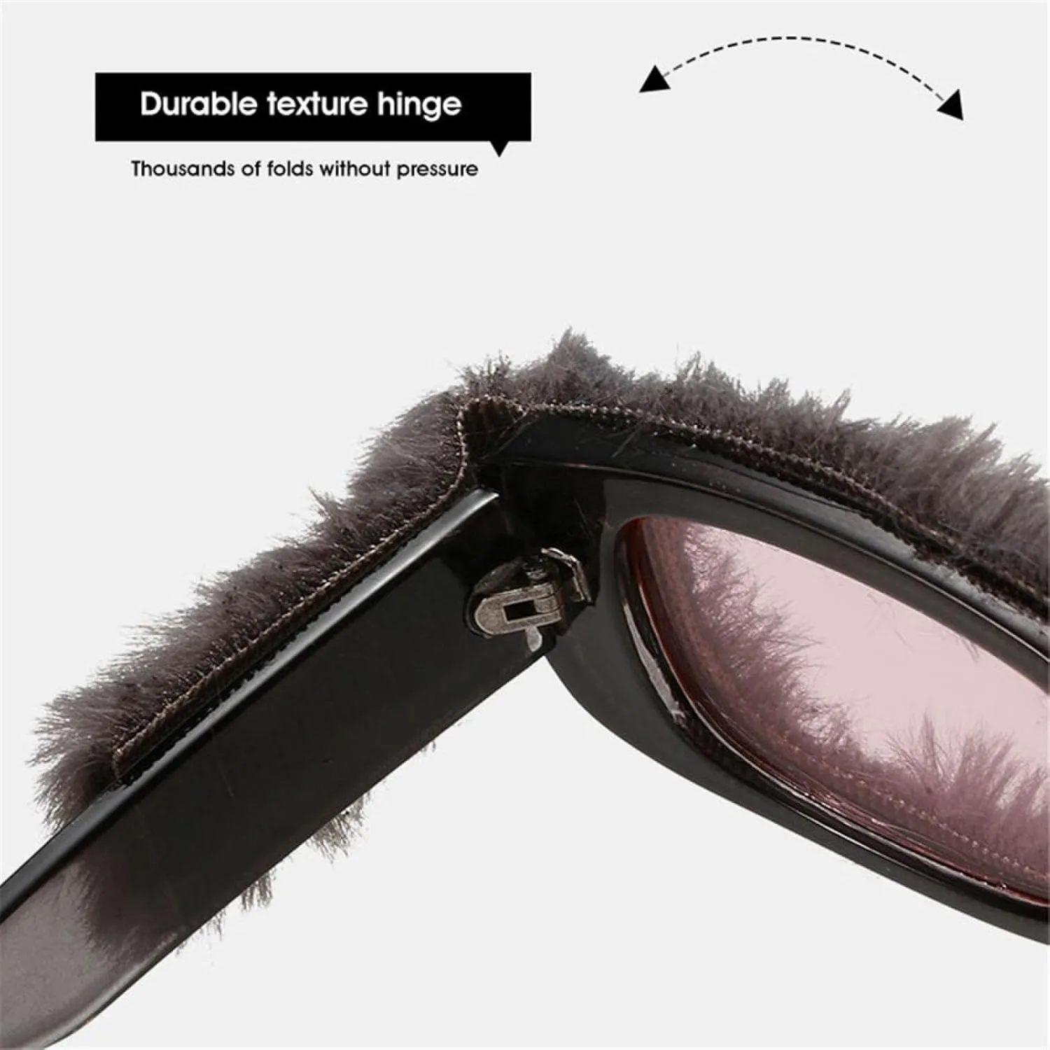Trendy Rectangle Sunglasses Women Punk Plush Sun Glasses Ladies Uv400 Shades Fashion