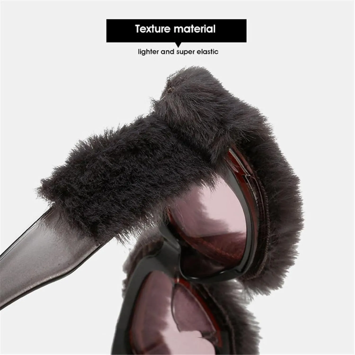 Trendy Rectangle Sunglasses Women Punk Plush Sun Glasses Ladies Uv400 Shades Fashion