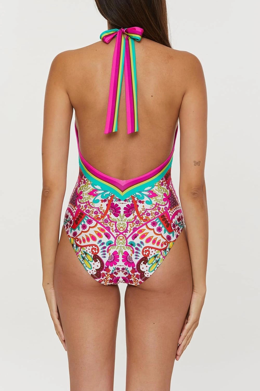 Trina Turk Women's Meilani One Piece Swimsuit, Plunge Neck, Floral Print, Bathing Suits