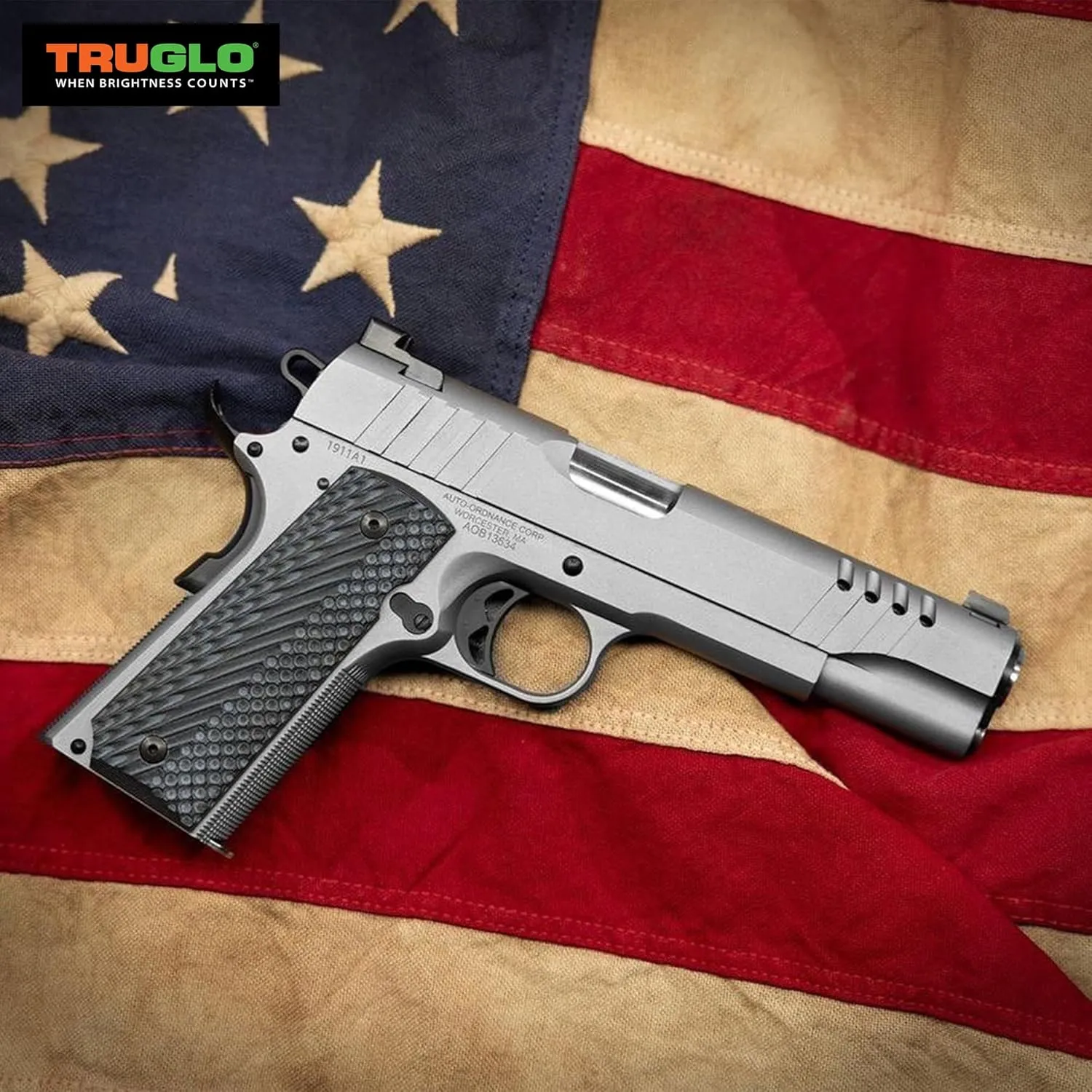 Tritium Pro Night Sights, Compatible with Smith & Wesson Handgun Models Glow-in-The-Dark Front & Rear Gun Sight Set with Focus Lock Front Ring