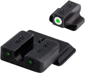 Tritium Pro Night Sights, Compatible with Smith & Wesson Handgun Models Glow-in-The-Dark Front & Rear Gun Sight Set with Focus Lock Front Ring