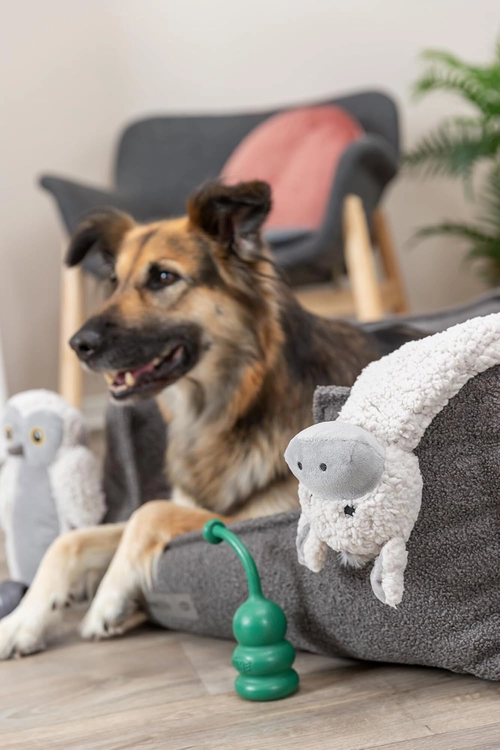 TRIXIE Be Eco Elenor The Donkey Plush and Crinkle Dog Toy for All Dogs, 16" No Stuffing with Squeaker Toy, 94% Recycle Material