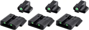 TruGlo Tritium Glow in The Dark Compact Pistol Optic with Transitioning Green and White Dot for Smith & Wesson M&P Series Pistols, Black (3 Pack)