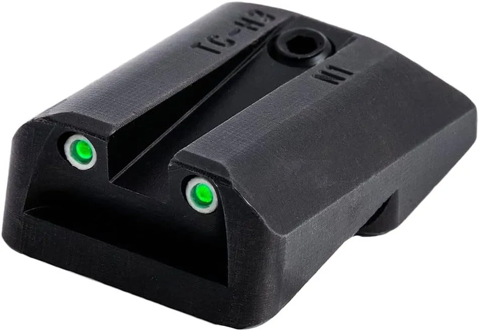 Truglo Tritium Handgun Sight High-Visible Front & Rear Night Sights with Daylight White Dots & Low-Light Tritium Glowing Green Dots, Compatible with 1911 Handguns