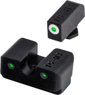 TRUGLO Tritium Pro Night Sights, Compatible with Glock Handgun Models | Compact Durable Glow-in-The-Dark Front & Rear Gun Sight Set with Focus Lock Front Ring