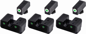 TruGlo Tritium Pro Compact Glow in The Dark Front and Rear Gun White Sight with Focus Lock Ring Compatible with Glock Handgun Models, Black (3 Pack)