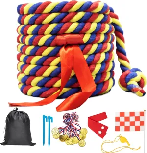 Tug of War Rope for Kids and Adults,40FT Tug a War Rope for Outdoor Games Field Day Family Reunion Birthday Party Games, Summer Outside Yard Backyard Lawn Picnic Games, Team Building Games