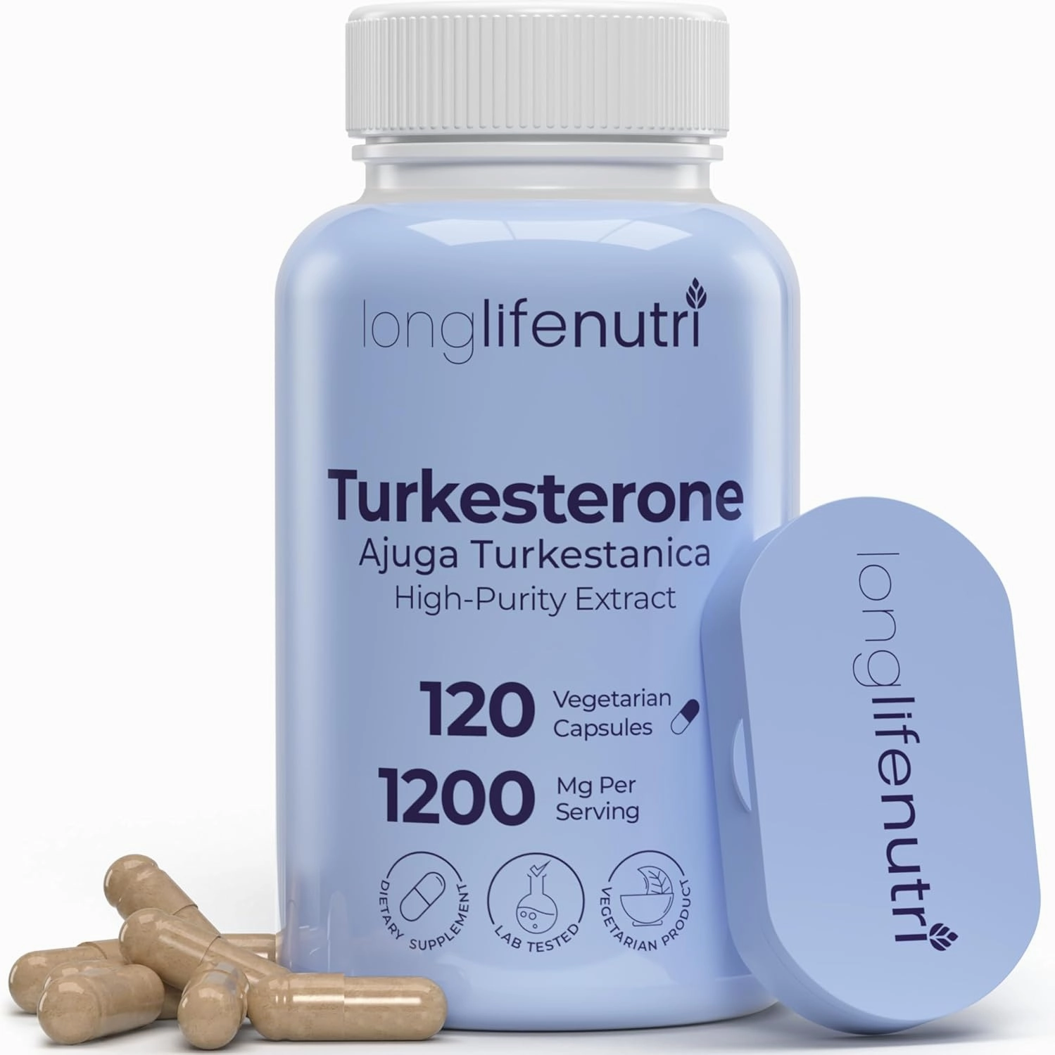 Turkesterone 1200mg – High Purity Ajuga Turkestanica for Strength, Recovery, & Muscle Growth, 120 Vegetarian Capsules, 2-Month Supply, Whole Herb Supplement, GMP Certified, Made in USA