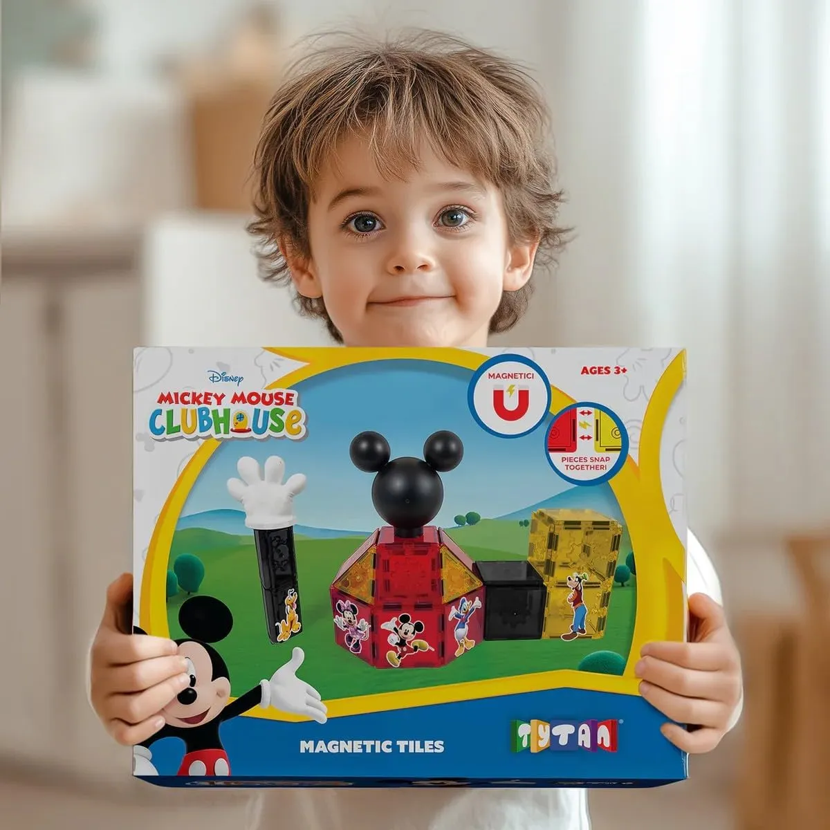 Tytan Official Disney Licensed Mickey Mouse Clubhouse Magnetic Tile Set – 37-Piece